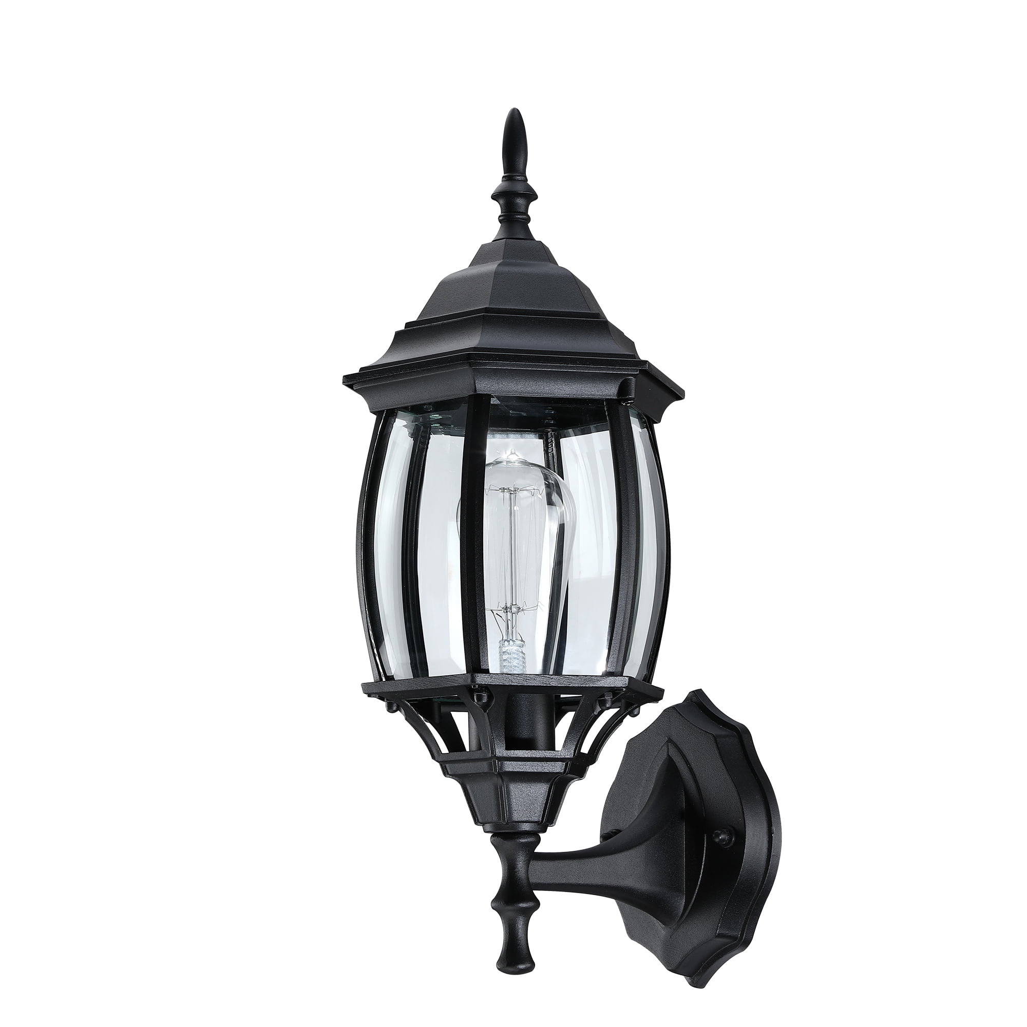 16.85" Black Outdoor Porch Light Fixture Wall Mount Outdoor Wall Light for House, Garage, Hallway E26 Base