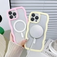 thumbnail image 3 of Compatible for iPhone 15 Pro Max Case Magsafe, Wave Phone Case Cute Water Ripple Candy Colors Frame Shockproof for iPhone 15 Pro Max Phone Case for Women 6.7 Inch - Purple, 3 of 9