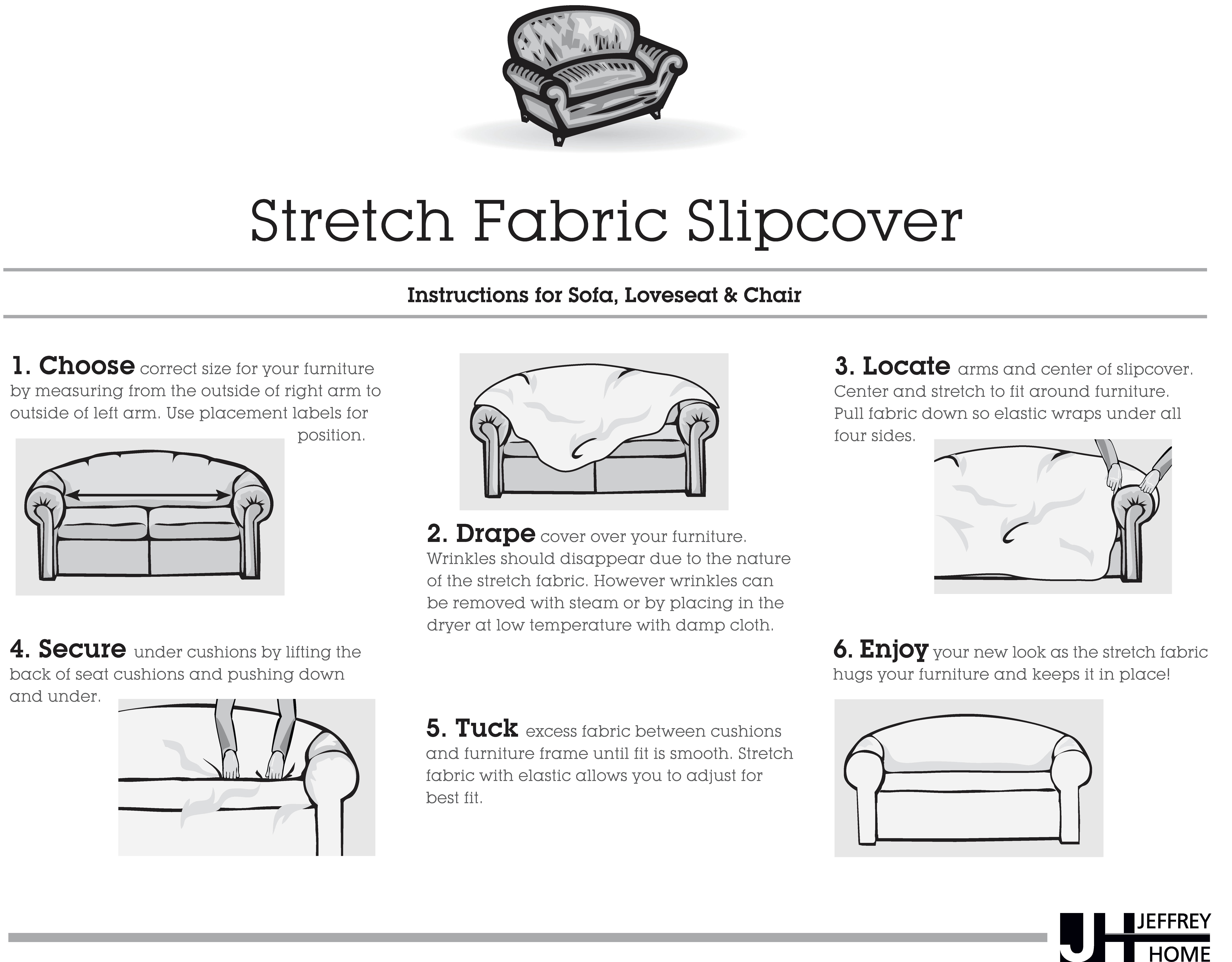 Stretch Sensations 1-Piece Stretch Shapely Diamond Sofa Slipcover, Ivory