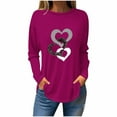 thumbnail image 1 of FAIWAD Tunique à Cœur pour Femmes Manches Longues Col Rond T-Shirts Tendance Grande Taille Chandail Tops, 1 of 3