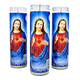 thumbnail image 1 of Veladora Sagrado Corazón de Jesús Con Vaso de Vidrio Reutilizable Blanca Caja 3 Piezas Veladora México Sagrado corazon, 1 of 4