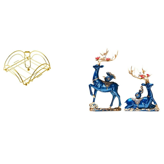 Servilletero,Servilletero Soporte para pañuelos de papel de mesa,Dispensador de servilletas vertical con base de hierro,Estatua de escultura de ciervo,Escultura de ciervo para sala de