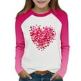 thumbnail image 2 of Blusas y camisas de manga larga y cuello redondo para niños y niñas, blusa informal de moda con bloques de color, manga larga y cuello redondo, estampado, para niñas de 2 a 15 años., 2 of 9