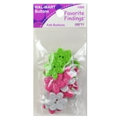 Favorite Findings Assorted Festive Flowers Felt Buttons, 17 Pack
