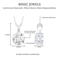 thumbnail image 5 of Rosec Jewels - Round Diamond Necklace (Lab Grown) - 8 mm - 2 Carat - Ef-VS Quality, with Chain - Anniversary Gift, 18K White Gold, 5 of 6