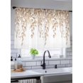 thumbnail image 5 of Sheer Curtains 54 Inch Length 2 Panels Set for Kitchen, Eucalyptus Leaves Semi Sheer Curtains for Windows, Khaki Summer Botanical Weeping Voile Window Treatments Rod Pocket Curtain, 5 of 7