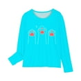 thumbnail image 4 of UPPADA Cute Tops for Girls Funny Print T-Shirts Crew Neck Long Sleeve Pullover Casual Comfy Kids Shirts Graphic Sweatshirt 9 Years,, 4 of 5