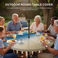 thumbnail image 3 of Round Outdoor Tablecloth with Umbrella Hole and Zipper, Blue Beige Ombre Tablecloth with Elastic Waterproof, Modern Gradient Abstract Art Patio Table Covers for 31" - 35" Picnic Pool Tables, 3 of 9