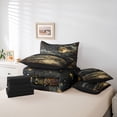thumbnail image 6 of Homewish Vintage Oil Painting 7-Piece Bedding Comforter Set,Galaxy Starry Night King Bedding Sets,Stars Moon Print Bed Sheets Girls Teens,Breathable Home Decor Reversible, 6 of 8