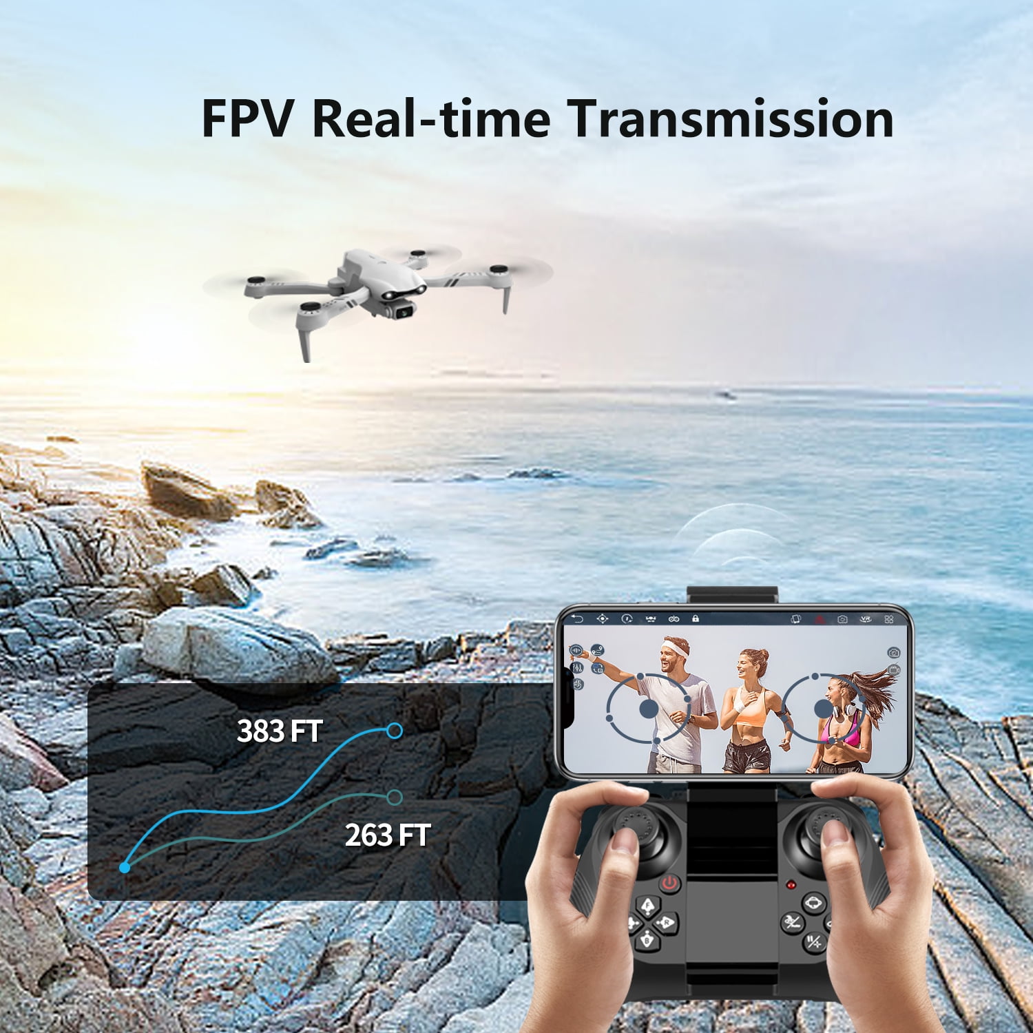 4DRC F10-1080P Wifi FPV Drone with 1080P HD Camera, Headless Mode/3D Flips, RC Quadcopter for Beginners Silver white