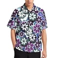 thumbnail image 5 of Blusas estampadas con flores coloridas y estampado completo para hombres, ropa para vacaciones en la playa, camisetas de manga corta con estampado floral brillante en 3D, 5 of 5