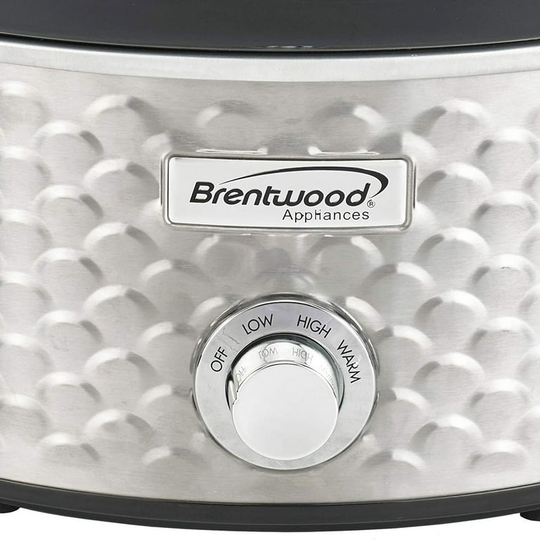 Brentwood Appliances Sc-140bl 4.5 qt. Blue Scallop Pattern Slow Cooker