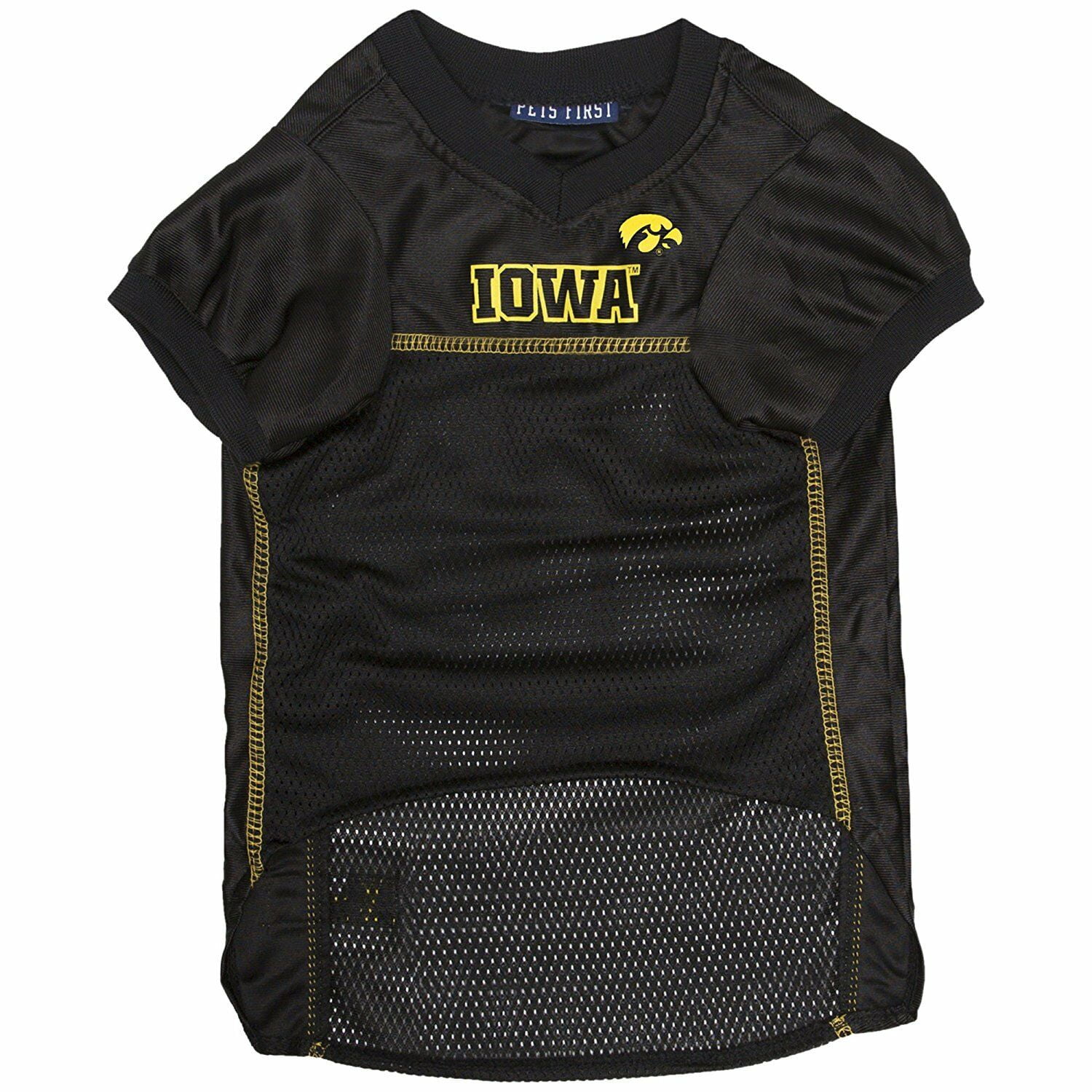 Pets First Collegiate Iowa Hawkeyes Football/Basketball Mesh Jersey for Pet Dog. available in 40+ Teams - Extra Small