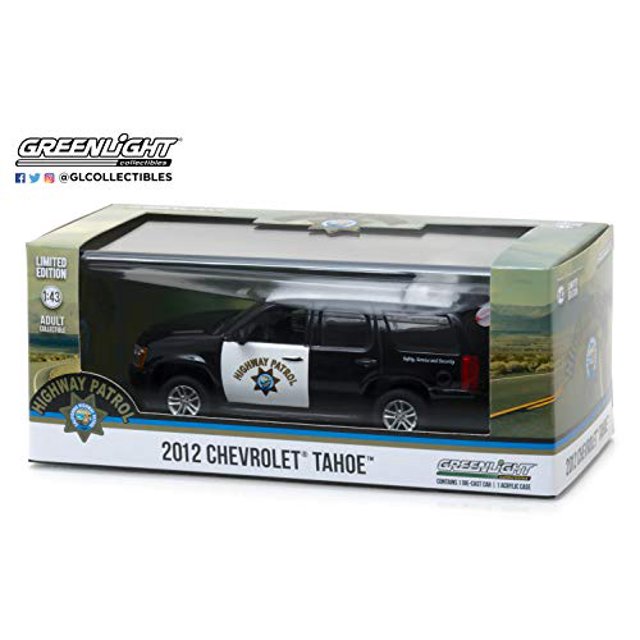 2012 Chevrolet Tahoe California Highway Patrol en blanco y negro 1/43 modelo de coche a presión por Greenlight Greenlight 86098
