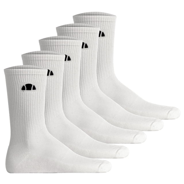 ellesse Calcetines unisex, paquete de 5 - ALACRE, calcetines cortos, logotipo, color liso Blanco 41-46