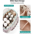 thumbnail image 5 of Large Makeup Bag Checkered Travel Toiletry Bag for Women, Wide-open Cosmetic Make up Organizer with Handle, Wet Pocket, Travel Bag for Toiletries, 5 of 10