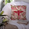 thumbnail image 3 of Carolines Treasures Yellow Jacket Shabby Chic Pink Roses Fabric Decorative Pillow 14Hx14W multicolor, 3 of 4