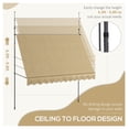 thumbnail image 4 of 10x4ft Patio Awning Retractable, Non-Screw Door/Window Canopy, UV Protection, Adjustable Angle, Beige, 4 of 9
