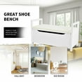 thumbnail image 6 of Costway Ottomanss Storage Rack Cushion Seat Ottoman Bedroom Hallway Entryway White, 6 of 12