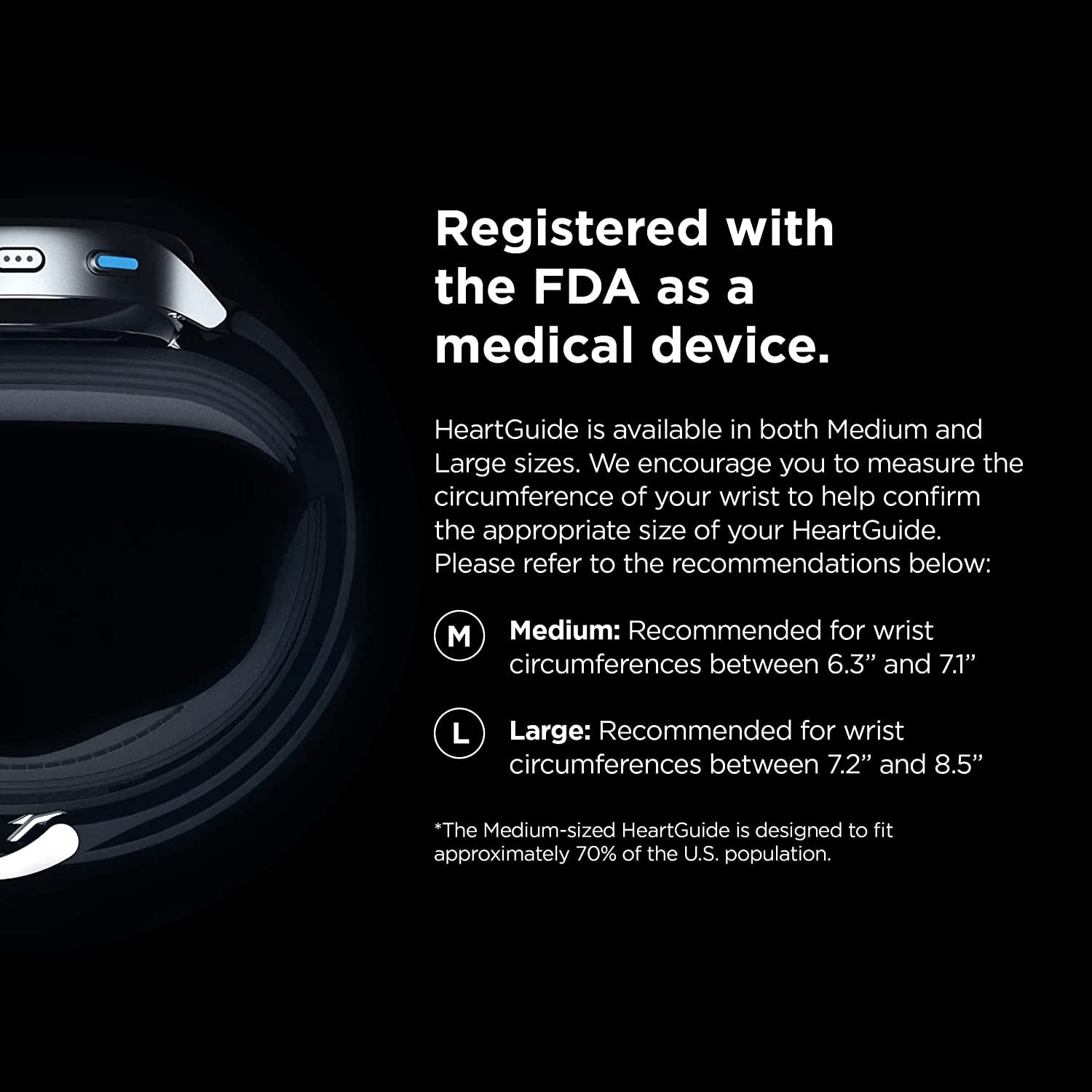 Omron BP8000M - Wearable Blood Pressure Monitor - Bluetooth Wireless Connectivity - Blood Pressure Measurement - Band Fits Medium Wrist Circumferences - 6.3 to 7.5 (16 to 19 cm) - Black - HEARTGUIDE