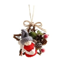 BinKFF Mini Christmas Cabinets Wreaths for Kitchen, Small Artificial Hanging Wreath with Christmas Bow for Kitchen Cabinet Fireplace Window Front Door Wall Decor