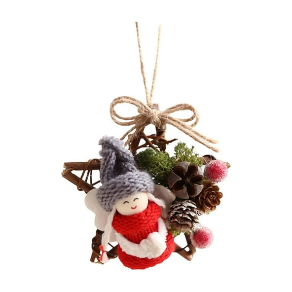 BinKFF Mini Christmas Cabinets Wreaths for Kitchen, Small Artificial Hanging Wreath with Christmas Bow for Kitchen Cabinet Fireplace Window Front Door Wall Decor