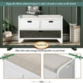 thumbnail image 2 of UBesGoo Entryway Shoe Storage Bench with 2 Drawers and Removable Basket, Shoe Rack Shoe Bench with Removable Cushion, Shoe Storage Organizer for Closet Hallway Living Room Bedroom, White, 2 of 18