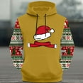 thumbnail image 4 of YueHuiYing Fashion Men’s Autumn and Winter Casual Loose Christmas Style Print Hooded Long Sleeve Drawstring Sweatshirt Top, 4 of 5