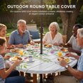 thumbnail image 3 of Round Outdoor Tablecloth with Umbrella Hole and Zipper, Colorful Flowers Tablecloth with Elastic Waterproof, Spring Leaves Floral Botanical Wood Grain Patio Table Covers for 36" - 44" Pool Tables, 3 of 9