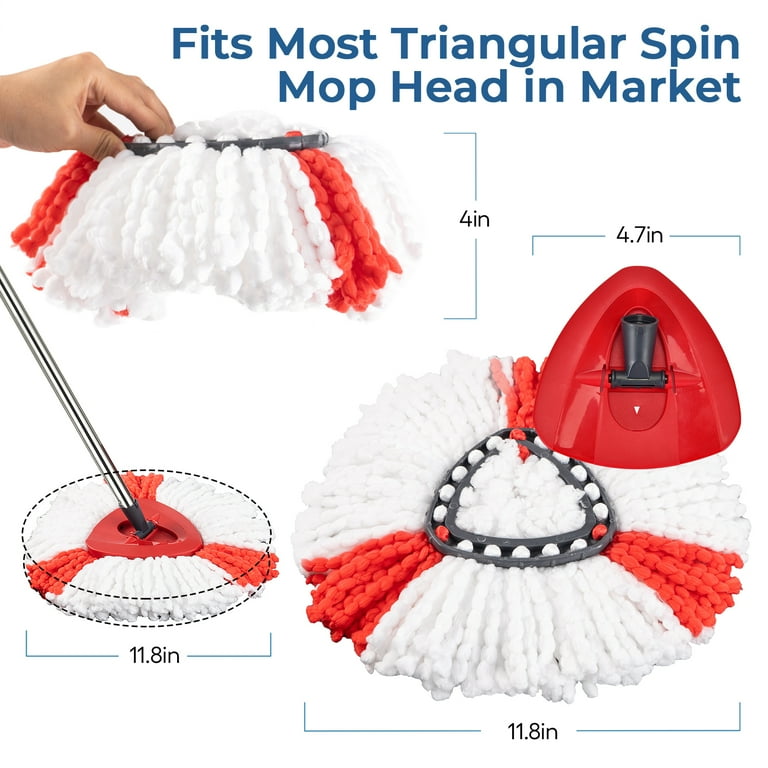 NICEMOVIC 3 Pack Triangle Spin Reusable Mop Heads