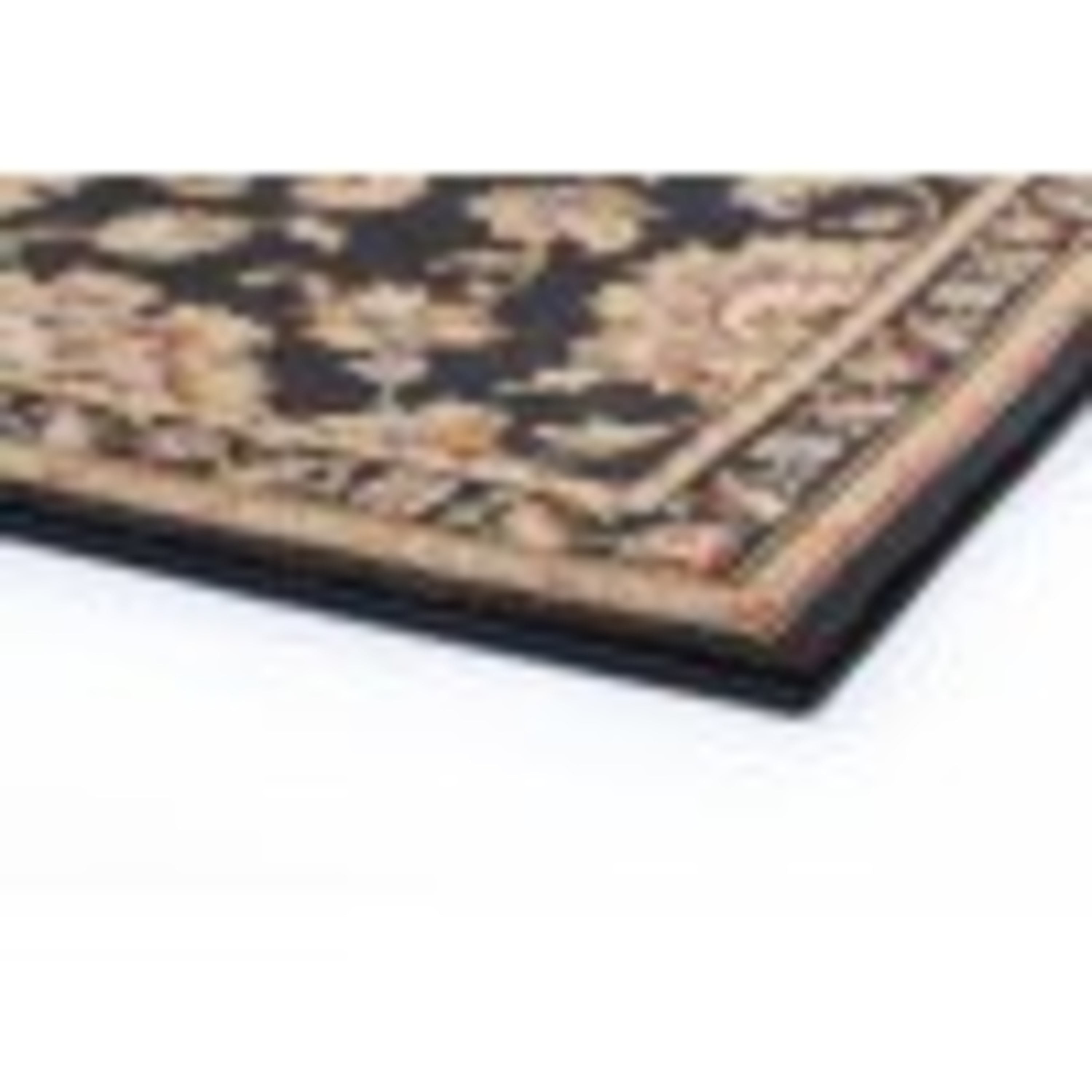 Sensation Traditional 5' Octagon Black and Gold Polypropylene Indoor Area Rug