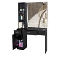 thumbnail image 7 of OmySalon Barber Station Wall Mount Salon Hair Styling Beauty Spa Equipment W/Mirror, 2 Drawers, 1 Storage Cabinet, 3 Open Shelves (Black), 7 of 7