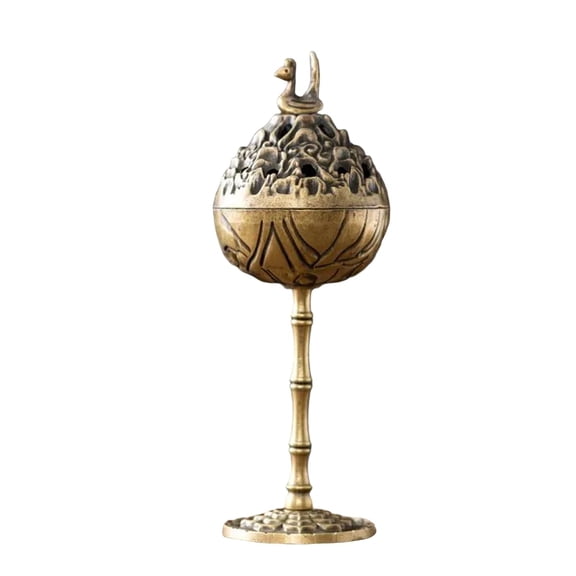 Elegant Vintage Brass Incense Burner with Intricate Design Ideal for Home Decor and Aromatherapy Rituals