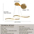 thumbnail image 3 of Musical Note Chandelier, Gold LED Dimmable Pendant Light with Remote for Kitchen Island, Dining Room, 3 of 8