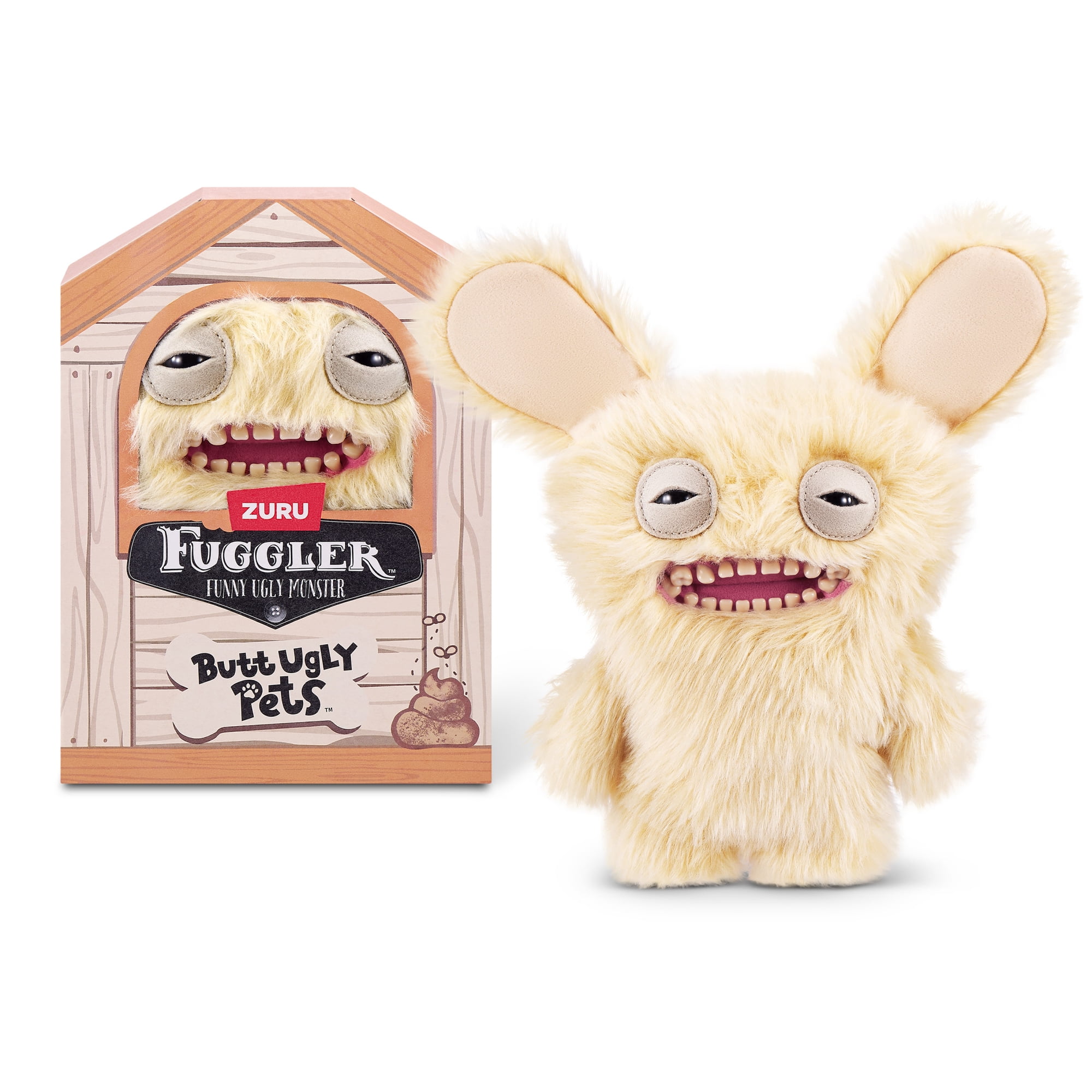 Fuggler Butt Ugly Pets 9 inch (Mr Buttons - Golden Retreiver), Monster Stuffed Animal Toy by ZURU