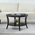 thumbnail image 2 of Charleston Round Coffee Table with Shelf in Black Wood Finish, 2 of 6