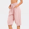 thumbnail image 2 of SHE IS Womens Baggy Harem Capri Pants Wide Leg Lounge Elastic Waist Sweatpants Casual Beach Trousers with Pockets, 2 of 6