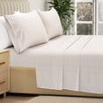 thumbnail image 4 of PixelForge 100% Cotton Queen Size Sheets,4 Piece Pure Percale Bed Sheets Set Deep Pocket Fits Mattress Upto 15",leaf pattern, 4 of 8