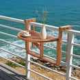 thumbnail image 6 of Ktaxon Hanging Deck Table, Adjustable Acacia Wood Folding Balcony Railing Table, Multifunctional Waterproof Bar Table for Patio Garden Baluster Windows, Semicircular, 6 of 8