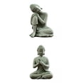 thumbnail image 1 of DYNWAVECA 2 X Sandstone Buddha Statue Decoration Figurine for Home Decoration StyleC, 1 of 10