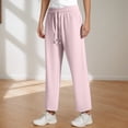 thumbnail image 6 of JIAYUE Women's Pants Ankle-Length Solid Color Loose Cool Sports Trousers Loose Wide Leg (Straight Style) Casual Female Sweatpants, 6 of 6