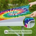 thumbnail image 6 of Colorful Tie Dye Pattern Square Fitted Tablecloth with Elastic Edge,Square Table Cover,Washable Elastic Table Cover for Home Kitchen Party Decor 36"x36", 6 of 6
