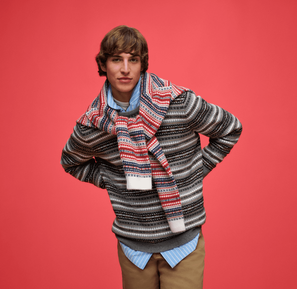 Free Assembly Men's Fair Isle Sweater with Long Sleeves, Size XS-3XL