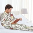 thumbnail image 6 of Cauagu Colorful Mushrooms and Plants Print Men's Long-Sleeve Pajama Set,Soft Button-Front 2Pjs for Men Long Sleeve Men’s Sleepwear-Small, 6 of 7