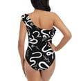 thumbnail image 5 of Pofeuu Hand Drawn Snake Print Women's One Piece Swimsuits One Shoulder Swimwear Asymmetric Ruffle Monokinis Bathing Suits-X-Large, 5 of 6