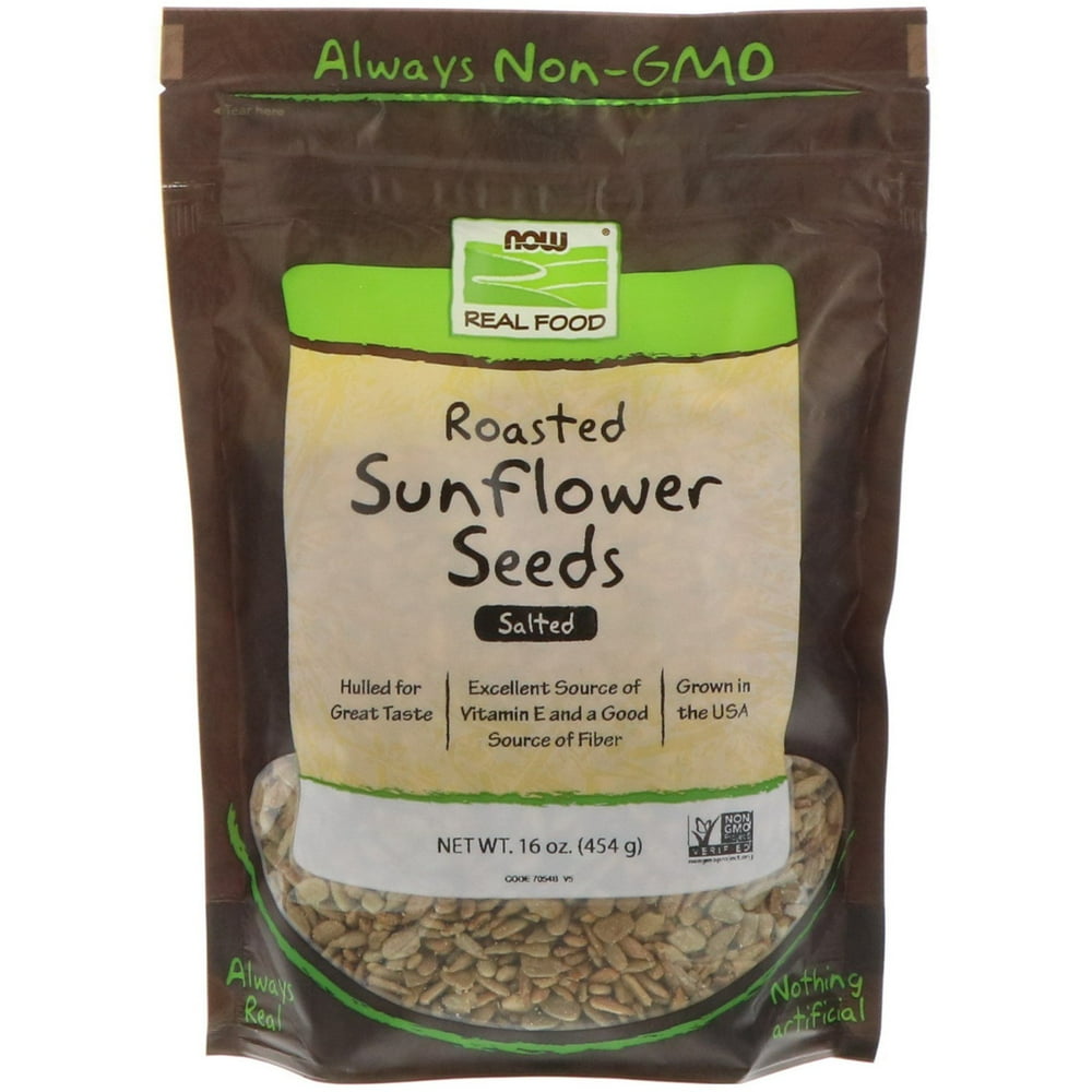 Now Foods Real Food, Roasted Sunflower Seeds, Salted, 16 oz (454 g)