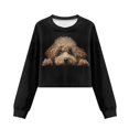 thumbnail image 6 of Xoenoiee Poodle Dog Print Crop Top for Teen Girls Cropped Long Sleeve Pullover Workout Sweatshirt Y2K Girls Coats Clothes, 5-6 Years, 6 of 7