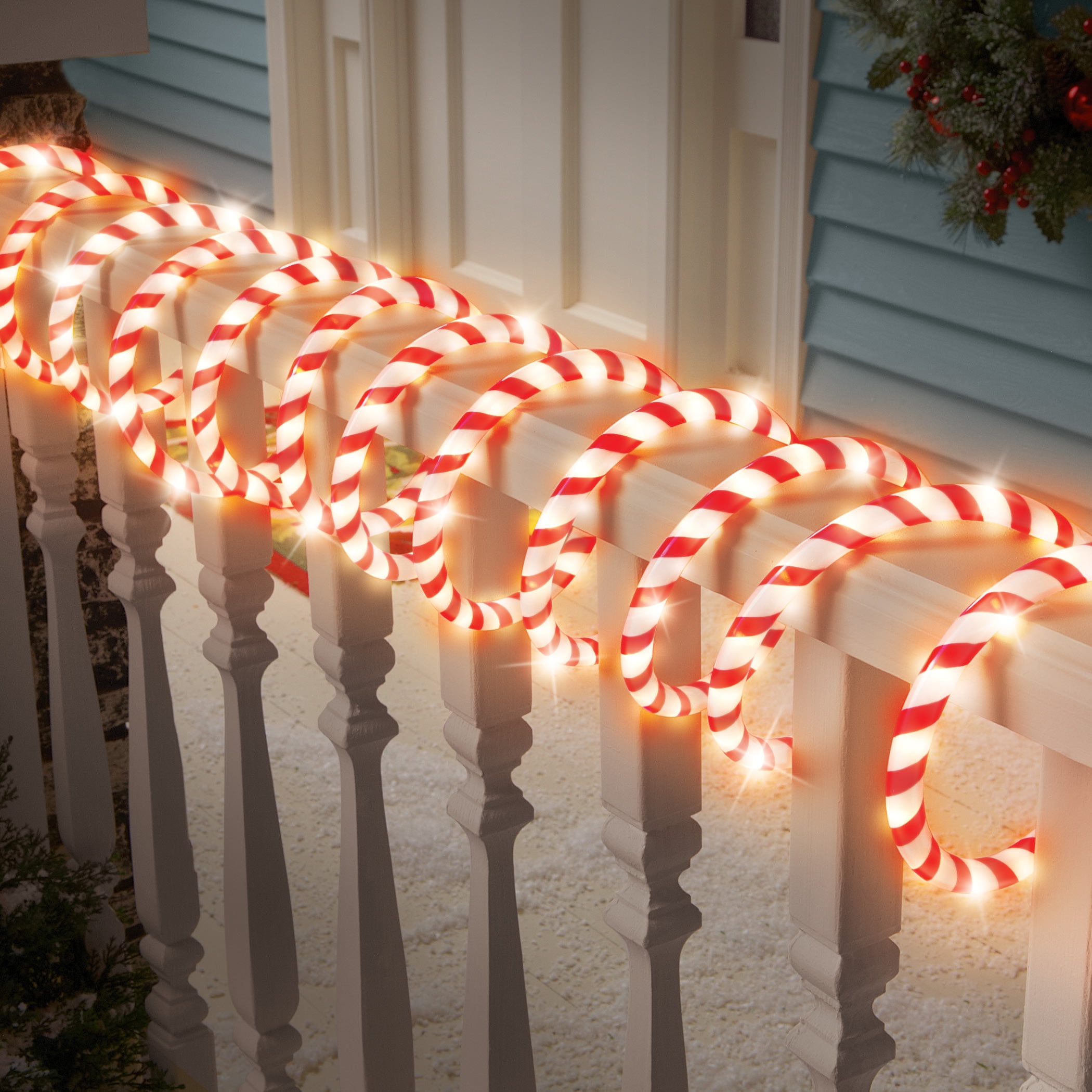 Collections Etc Candy Cane Rope Light Christmas Lighting Walmart Com Walmart Com