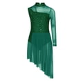 thumbnail image 2 of SiiRoh Kids Girls Sparkly Lyrical Dance Dress High Low Skirted Leotard Modern Contemporary Dancewear Green 12, 2 of 6