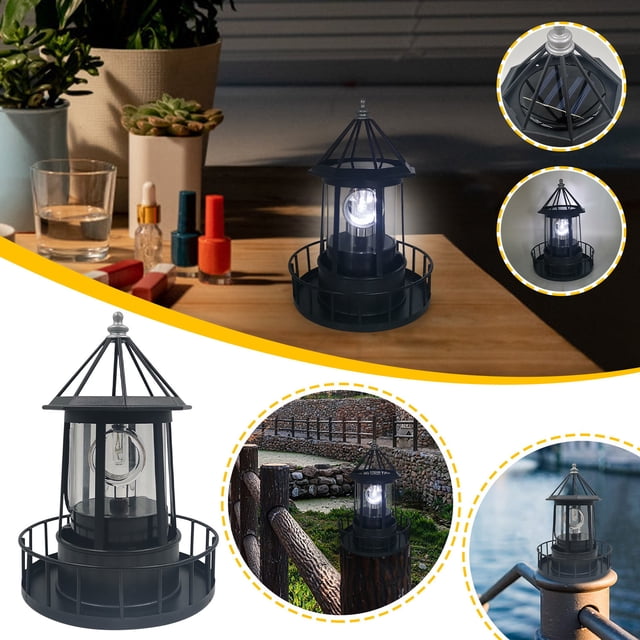 Decoración para exteriores, lámpara solar giratoria, lámpara solar colgante para patio, valla, jardín, iluminación exterior, decoración del hogar (negra), luz nocturna.